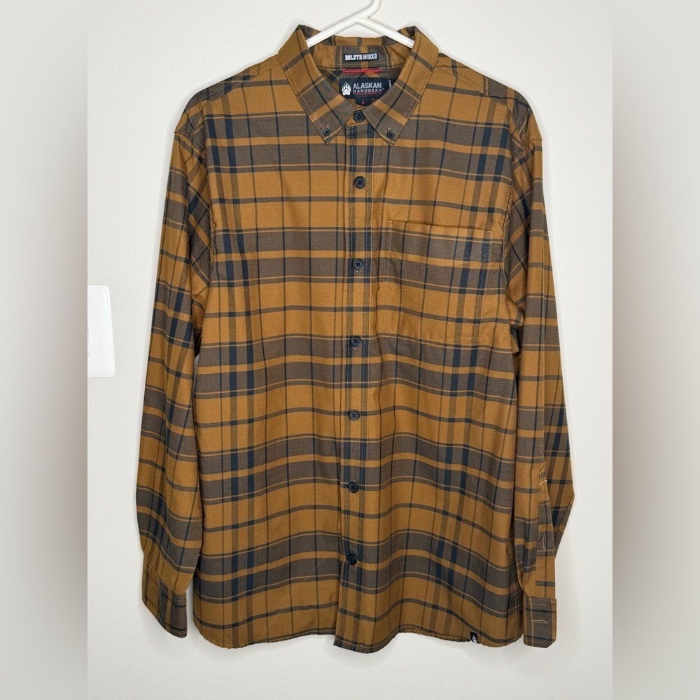 Alaskan Hardgear Duluth Untucked Long Sleeve Men's Large Brown Plaid  Work Shirt